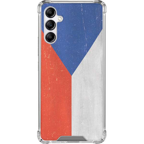 Czech Republic Flag Distressed Galaxy A14 5G Clear Case